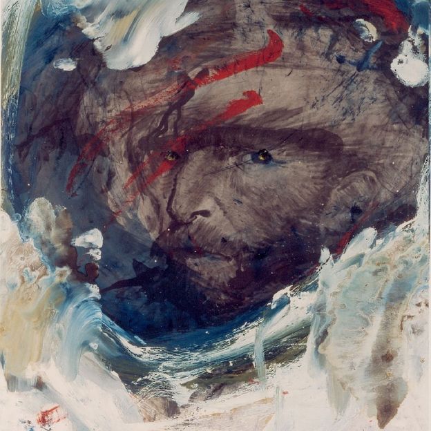 Arnulf Rainer, Van Gogh als Adler, 1977-1980, Huile sur photographie, 60 x 50 cm, Collection Frac Nord-Pas de Calais 