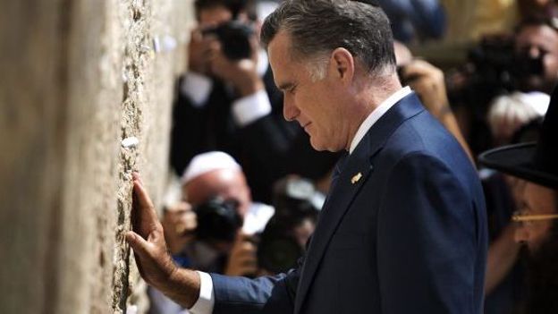 Mitt Romney au Mur des Lamentations à Jérusalem