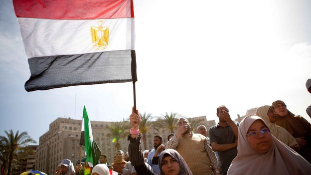 Des manifestants en Égypte