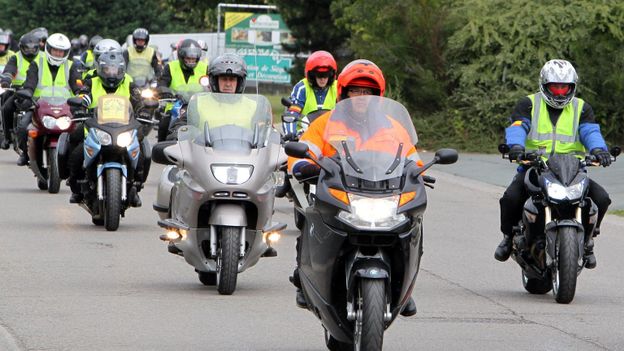Les motards de la FBMC lors de l'une des manifestations organisées à Bruxelles