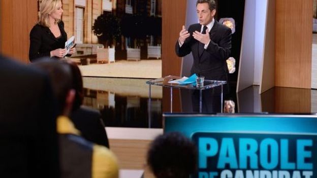 Nicolas Sarkozy face à Laurence Ferrari sur TF1