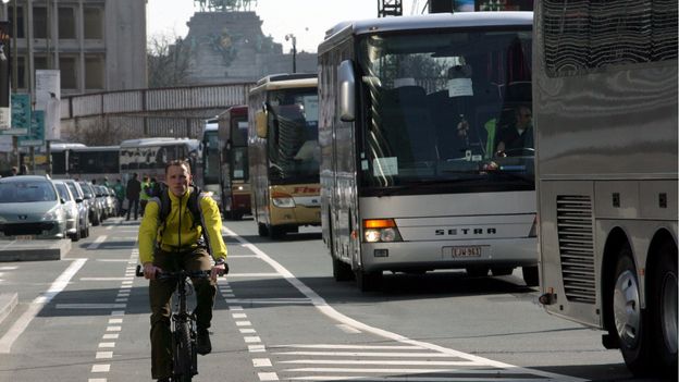 47 fonctionnaires européens ont donc enfourché pour la première fois, hier mercredi, leur vélo pour aller travailler.