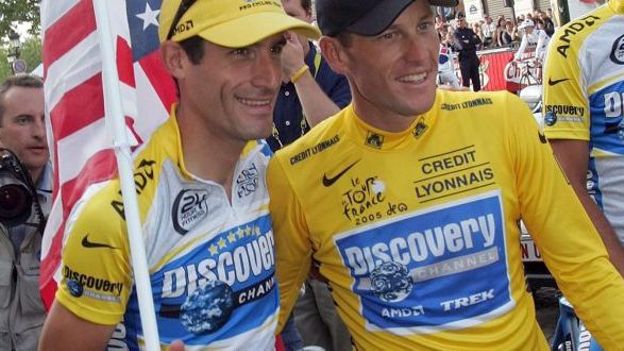 Hincapie et Armstrong sur le Tour 2005