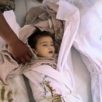 Un enfant tué en Syrie (photo diffusée par un réseau d'opposition)