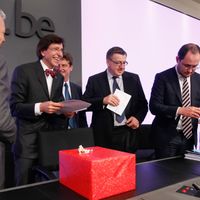 Les membres du gouvernement fédéral lors de la conférence de presse tenue mercredi