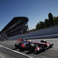 Hamilton sur le circuit de Barcelone
