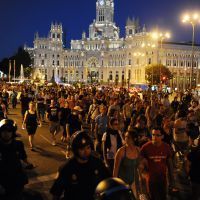 Manifestation spontanée contre l'austérité à Madrid