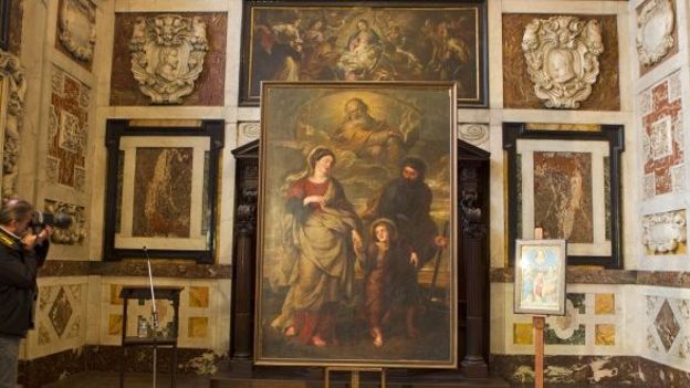 "Le Retour de la Sainte-Famille d'Egypte", peint par Pierre-Paul Rubens, a officiellement retrouvé l'église Saint-Charles-Borromée d'Anvers